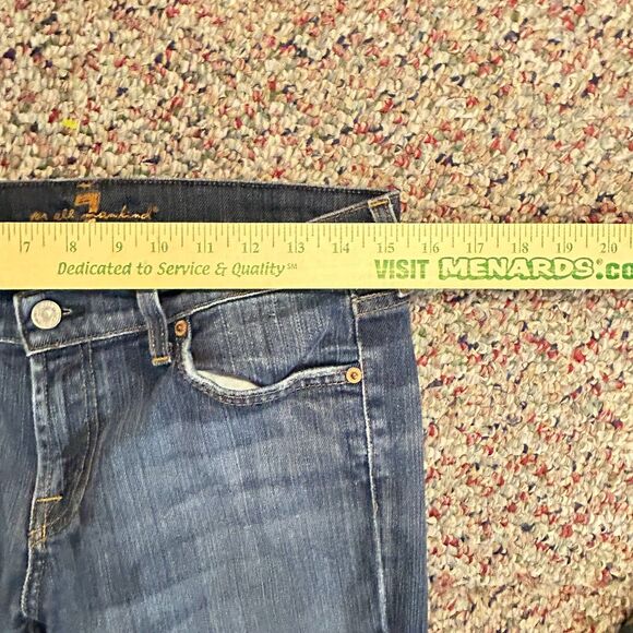 7 For All Mankind Blue Medium Wash Lower Rise Bootcut Jeans Size 30 - Picture 11 of 16
